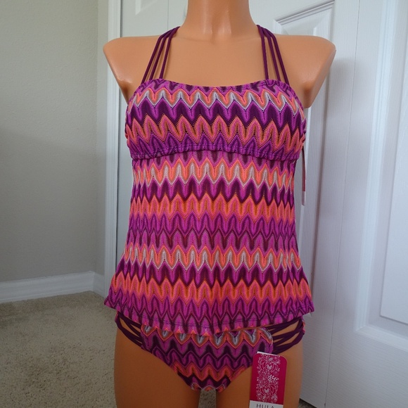 Hula Honey Other - Hula Honey New 2 Piece Junior Crochet Tankini Set